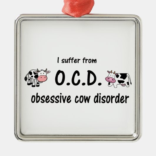OCD Kuh Silbernes Ornament (Vorne)