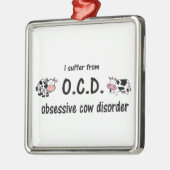 OCD Kuh Silbernes Ornament (Links)