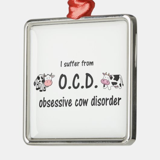 OCD Kuh Silbernes Ornament (Links)