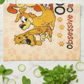 OCD Obsessive Canin-Störung Orange Geschirrtuch (Gefaltet)