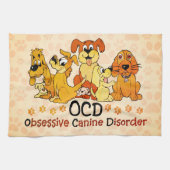 OCD Obsessive Canin-Störung Orange Geschirrtuch (Horizontal)