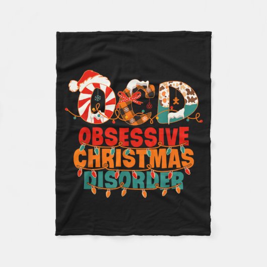 Ocd Obsessive Christmas Disorder Funny Christmas Fleecedecke (Vorderseite)