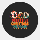 Ocd Obsessive Christmas Disorder Funny Christmas Runder Aufkleber (Vorderseite)