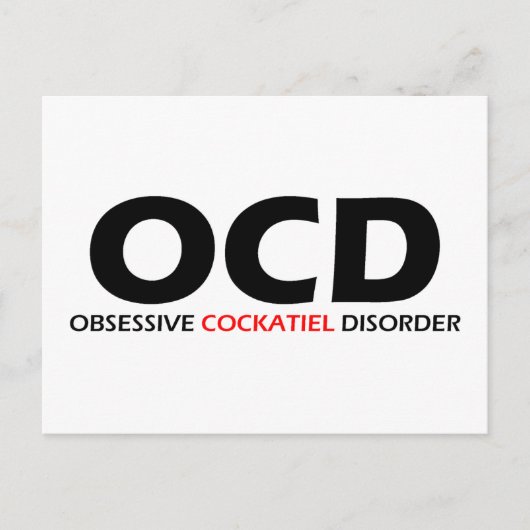 OCD - Obsessive cockatiel-Störung Postkarte (Vorderseite)