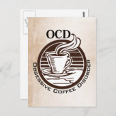 OCD: Obsessive Kaffeeerkrankung Postkarte (Vorne/Hinten)