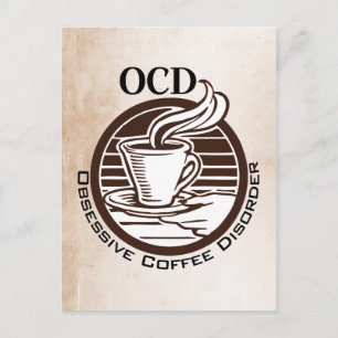 OCD: Obsessiver Kaffee-Syndrom Postkarte