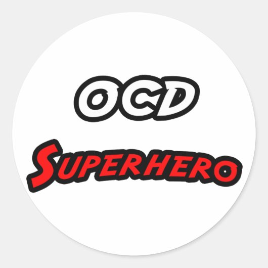 OCD Superhero Runder Aufkleber (Vorderseite)