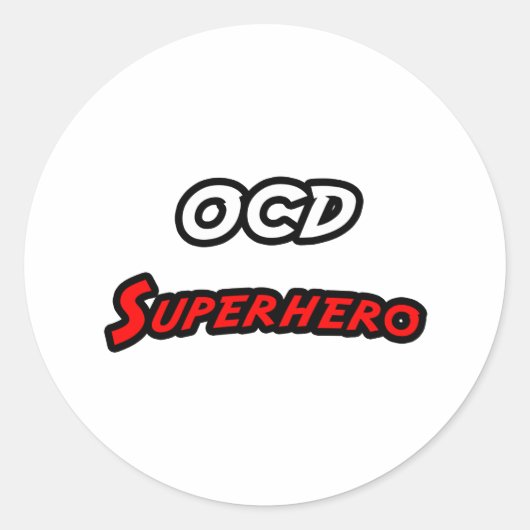 OCD Superhero Runder Aufkleber (Vorderseite)