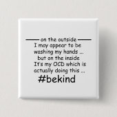 OCD - zwanghaftes Bewusstsein für Zwangsstörungen Button (Vorderseite)