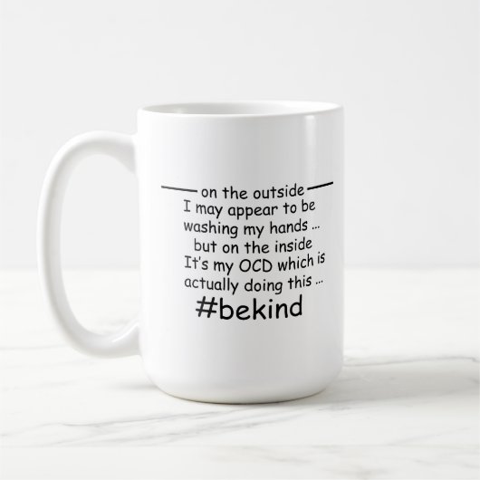 OCD - zwanghaftes Bewusstsein für Zwangsstörungen Kaffeetasse (Links)