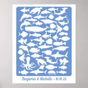 Ocean - 50 Signature Guest Book Alternative Poster