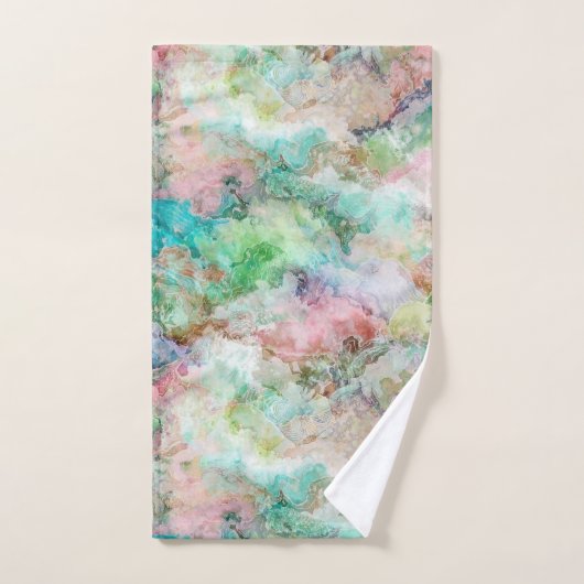 Ocean Abstract Watercolor Grunge Pattern  Badhandtuch Set (Handtuch)