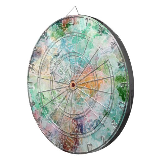 Ocean Abstract Watercolor Grunge Pattern  Dartscheibe (Vorderseite rechts)