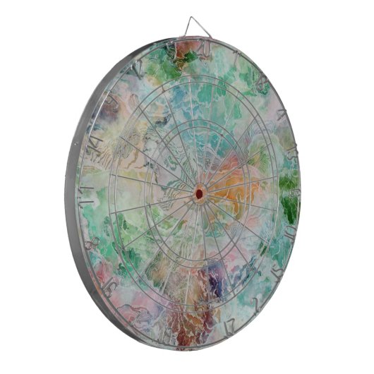 Ocean Abstract Watercolor Grunge Pattern  Dartscheibe (Vorderseite Links)