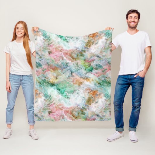 Ocean Abstract Watercolor Grunge Pattern Fleecedecke (Beispiel)