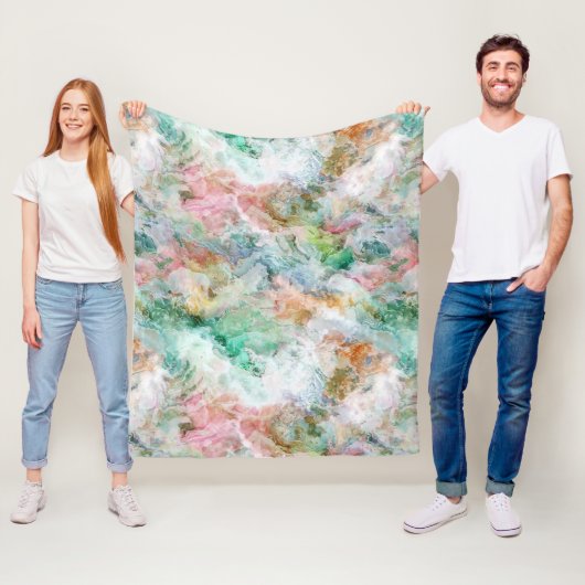 Ocean Abstract Watercolor Grunge Pattern  Fleecedecke (Beispiel)