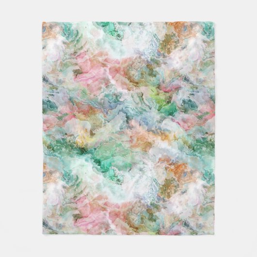 Ocean Abstract Watercolor Grunge Pattern Fleecedecke (Vorderseite)