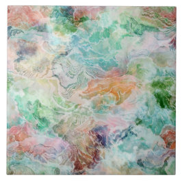 Ocean Abstract Watercolor Grunge Pattern  Fliese
