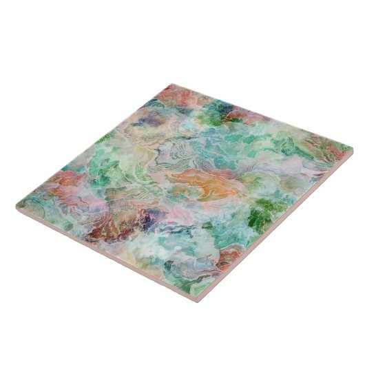 Ocean Abstract Watercolor Grunge Pattern Fliese (Seite)