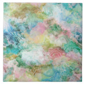 Ocean Abstract Watercolor Grunge Pattern Fliese (Vorderseite)