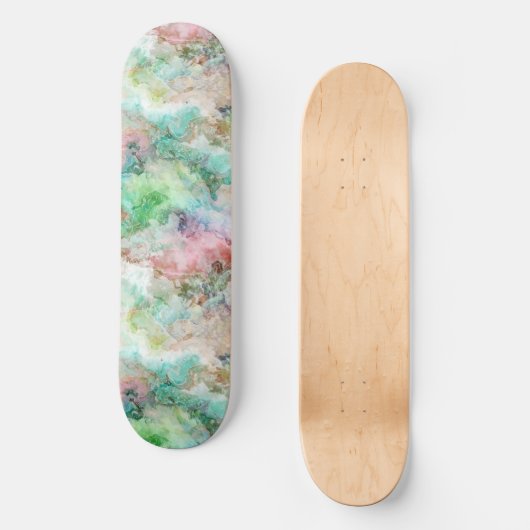 Ocean Abstract Watercolor Grunge Pattern  Skateboard (Vorderseite)