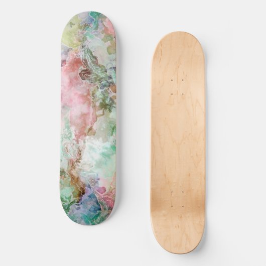 Ocean Abstract Watercolor Grunge Pattern Skateboard (Vorderseite)