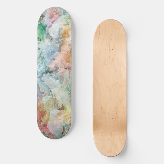 Ocean Abstract Watercolor Grunge Pattern  Skateboard (Vorderseite)