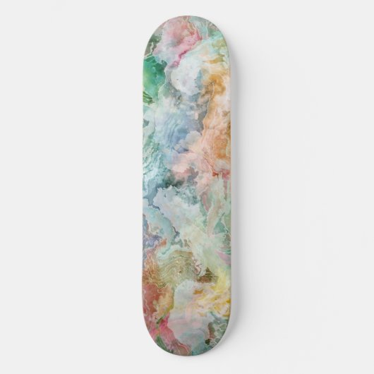 Ocean Abstract Watercolor Grunge Pattern Skateboard (Vorderseite)