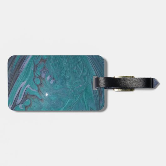 Ocean Acrylic Pour Inspiriert Gepäckanhänger (Rückseite horizontal)