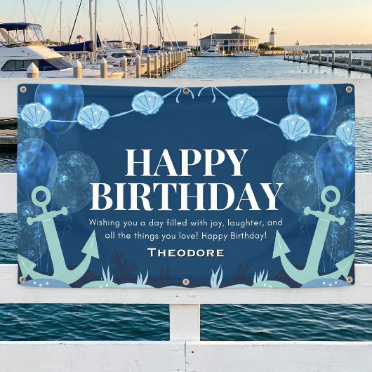 Ocean Adventure Birthday Anchor Banner