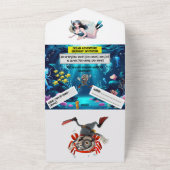 Ocean Adventure Birthday - Flat Card All In One Einladung (Außenbereich)