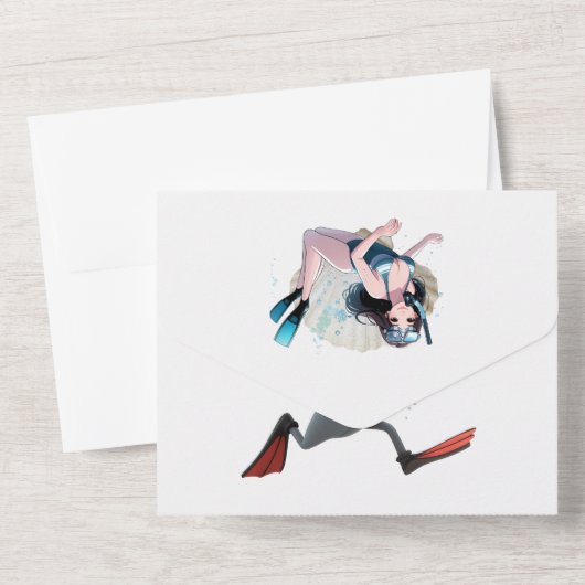 Ocean Adventure Birthday - Flat Card All In One Einladung (Rückseite)