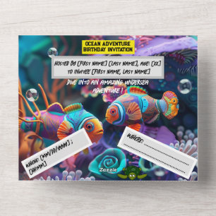 Ocean Adventure Geburtstag – Flache Karte