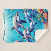 Ocean Adventure Throw Blanket Sherpadecke (Vorderseite (Horizontal))