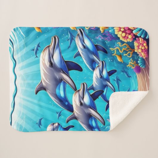 Ocean Adventure Throw Blanket Sherpadecke (Vorderseite (Horizontal))