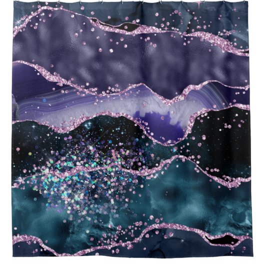 *~* Ocean Agate Celestial GLITZER AP8  Duschvorhang (Vorderseite)