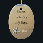 Ocean and Beach Paare Tropical Keepake Ornament<br><div class="desc">Tropische Urlaubsornament bewahren,  um mit persönlichen Informationen. Strand Sand und Meer Hintergrund Bild.</div>