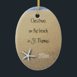 Ocean and Beach Paare Tropical Keepake Ornament<br><div class="desc">Tropische Urlaubsornament bewahren,  um mit persönlichen Informationen. Strand Sand und Meer Hintergrund Bild.</div>