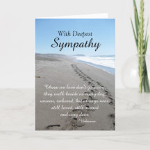 Ocean and Footprints Sympathy Card