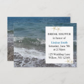 Ocean and Sandy Beach Brautparty Einladung (Vorne/Hinten)
