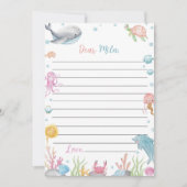 Ocean Animal Birthday Time Capsul Message Card Dankeskarte (Vorderseite)