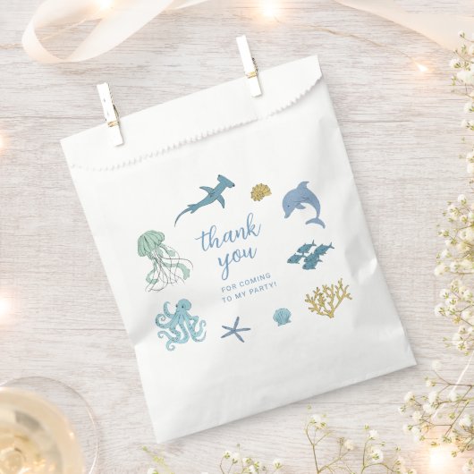 Ocean Animal Blue Birthday Party Geschenktütchen (Ausgeschnitten)