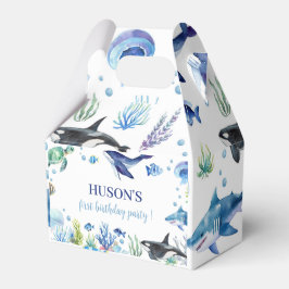 Ocean Animal Boy Birthday Favor Box Turtle Whale Geschenkschachtel