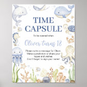 Ocean Animal Boy Geburtstag Time Kapsel Zeichen Poster (Vorne)