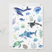 Ocean Animal Boy Schildkröte zum Geburtstag Einlad Einladung (Rückseite)