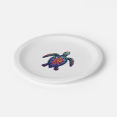 Ocean Animal Gefärbte Krawatte Tribal Sea Animal M Pappteller (Schrägansicht)