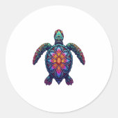 Ocean Animal Gefärbte Krawatte Tribal Sea Animal M Runder Aufkleber (Vorderseite)