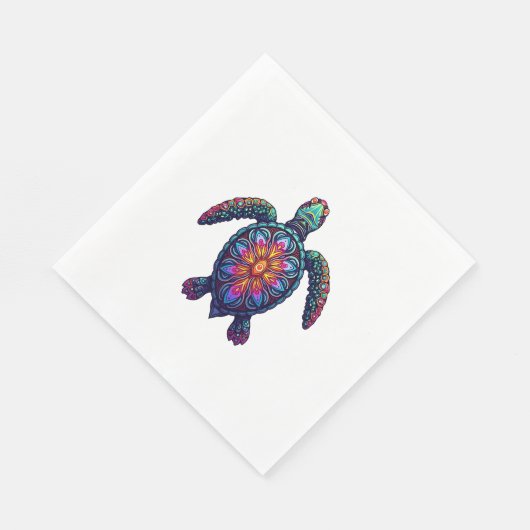 Ocean Animal Gefärbte Krawatte Tribal Sea Animal M Serviette (Ecke)