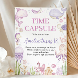 Ocean Animal Girl Birthday Time Kapsel Zeichen Poster