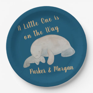 Ocean Animal Manatee Baby Dusche Pappteller